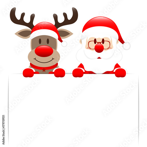 Rudolph & Santa With Label
