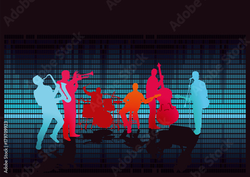 Konzert mit Band auf der Bühne