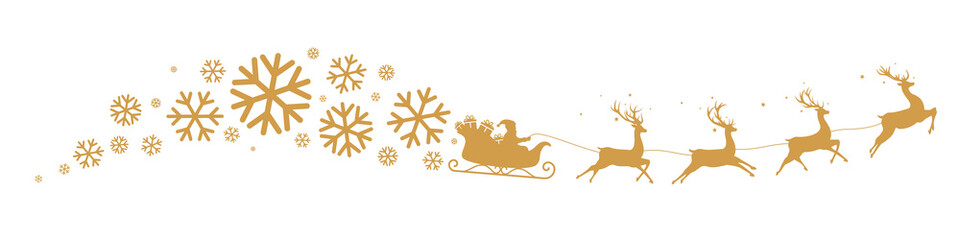 Sleigh and snowflakes