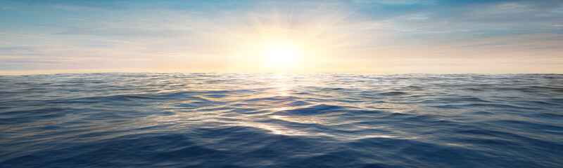 Wasserwellen im Meer bei Sonnenuntergang