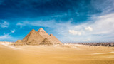 Panorama of the Great Pyramids of Giza, Egypt