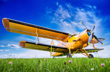 historic aircraft against a blue sky