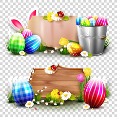 Easter headers on transparent background