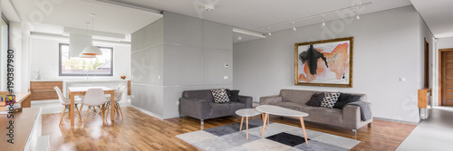Modern apartment with living room