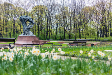 Frederic Chopin Monument. Warsaw Lazienki Park