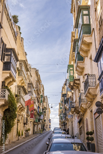 Plakat Kolorowy Valleta Malta Europa podczas wakacji, stary centrum Valletta Malta