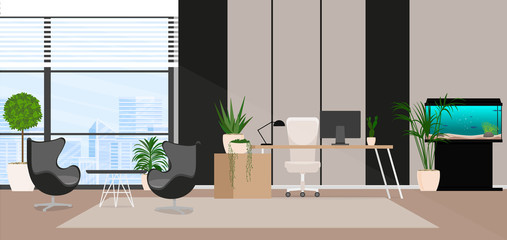Office interior. Vector illustration.