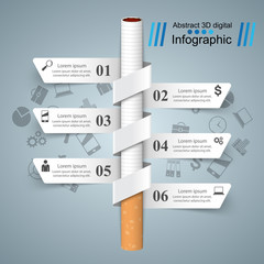 Business illustration of a cigarette and harm.