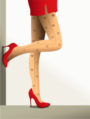 Valentine background with high-heeled shoes