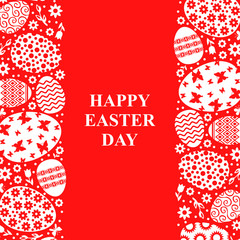 Easter decorative card on red background