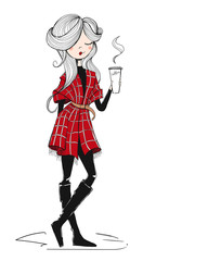 Girl with coffee
