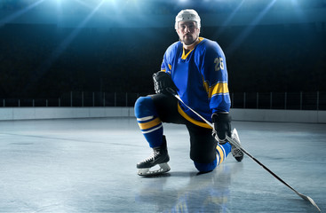 Ice hockey players on the grand ice arena