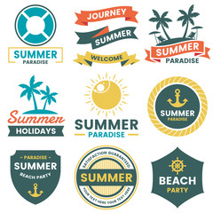 Summer Retro Vector Logo for banner