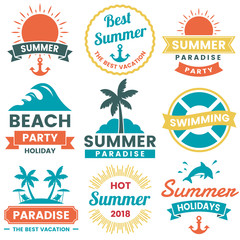 Summer Retro Vector Logo for banner
