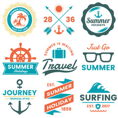 Summer Retro Vector Logo for banner