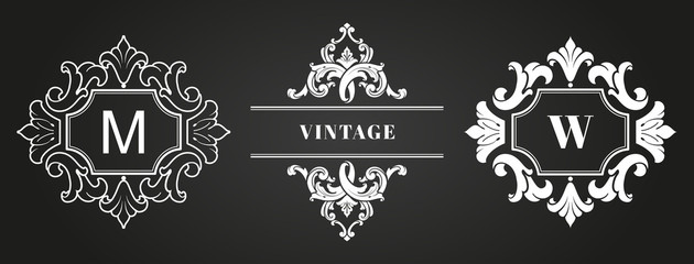 Vintage Logo Template, Frame, Monogram
