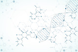 Science template, wallpaper or banner with a DNA molecules.