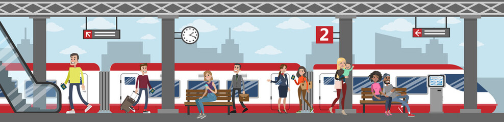 Railway station illustration.
