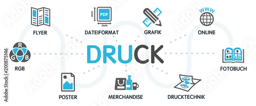 DRUCK Vektor Grafik Icons Piktogramme