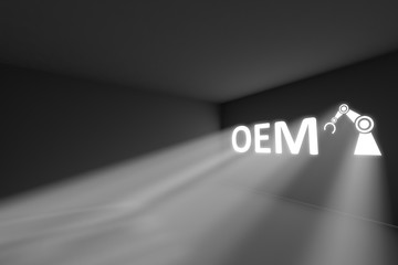 OEM rays volume light concept 3d illustration