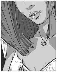 T Shirt printing design illustration of cute attractive girls in comic book style drawing tee