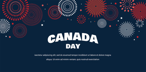 Celebrate banner of the national day of Canada. Happy independence day card.