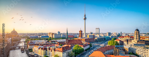 Zdjęcie XXL Berlin skyline z Nikolaiviertel, berlińskiej katedry i wieży telewizyjnej