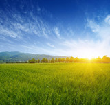 Mountain with the sun