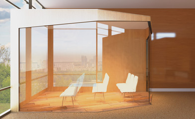 Modern office Cabinet.  3D rendering.