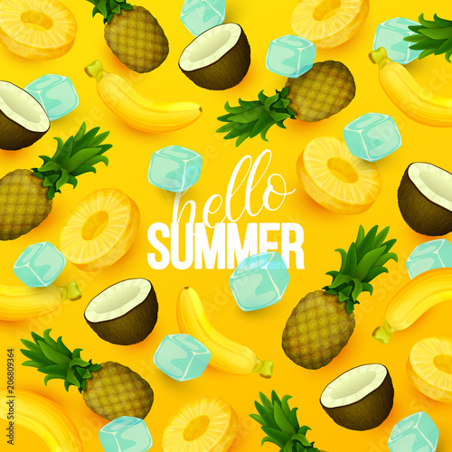 Вектор: Summer background with fruits. Vector illustration. Summer background with fruits. Vector illustration.