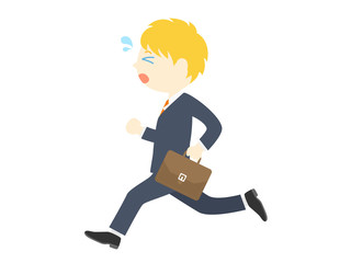 遅刻しそうなビジネスマン