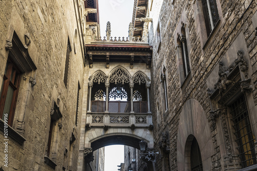 Zdjęcie XXL Pont del Bisbe (biskupa most) w Barcelona, Catalonia, Hiszpania