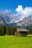 small wooden house in the mountains