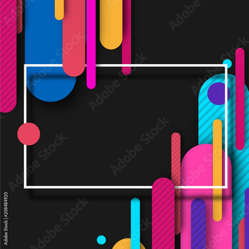 Вектор: Black background with bright abstract colorful pattern. Black background with bright abstract colorful pattern.