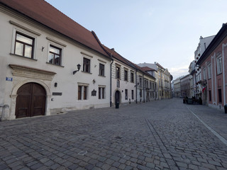 Krakowskie stare ulice w godzinach porannych