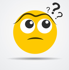 Isolated Questioning emoticon in a flat design