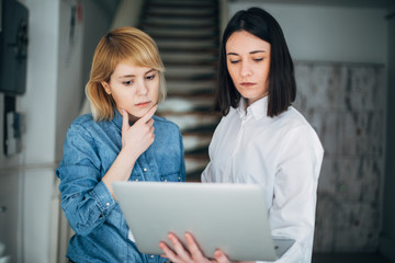 Colleagues working in office