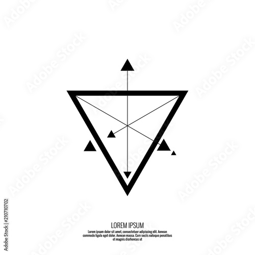 Вектор: Vector geometric symbol triangle with arrows. Trendy hipster sign for tattoo. Vector geometric symbol triangle with arrows. Trendy hipster sign for tattoo.