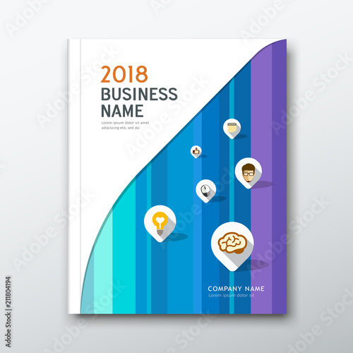 Вектор: Business Cover book colorful pattern line design on blue background, vector illustration Business Cover book colorful pattern line design on blue background, vector illustration