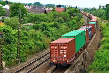 Güterzug - Gleise - Bahnverkehr