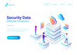 Security Data Protection Isometric Flat vector illustration