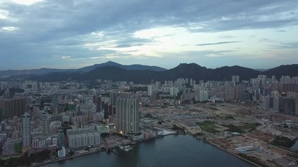Aerial view of Hong Kong and Kowloon District