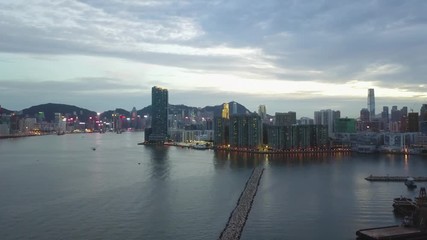Aerial view of Hong Kong and Kowloon District