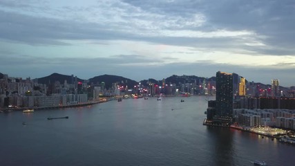 Aerial view of Hong Kong and Kowloon District