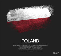 Poland Flag Made of Glitter Sparkle Brush Paint Vector
