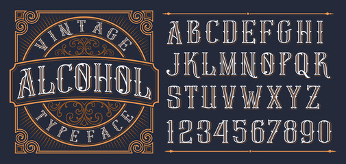 Vintage decorative font.