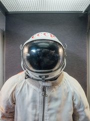 Soviet cosmonaut or spaceman suit with words USSR on helmet