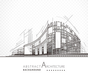 Architecture abstract black and white building design background.  