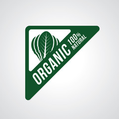 organic 100% natural. Vector healthy food label, badge, sticker design