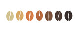 Coffee bean set. Isolated coffe beans on white background